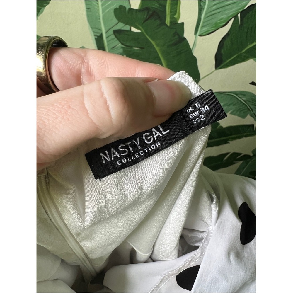 Nasty Gal Polka Dot Jumpsuit Women Size 2 White Black - Picture 7 of 8